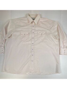Vintage Karman Silver Collection Men 3XB 18-18.5 Pearl Snap White Western Shirt